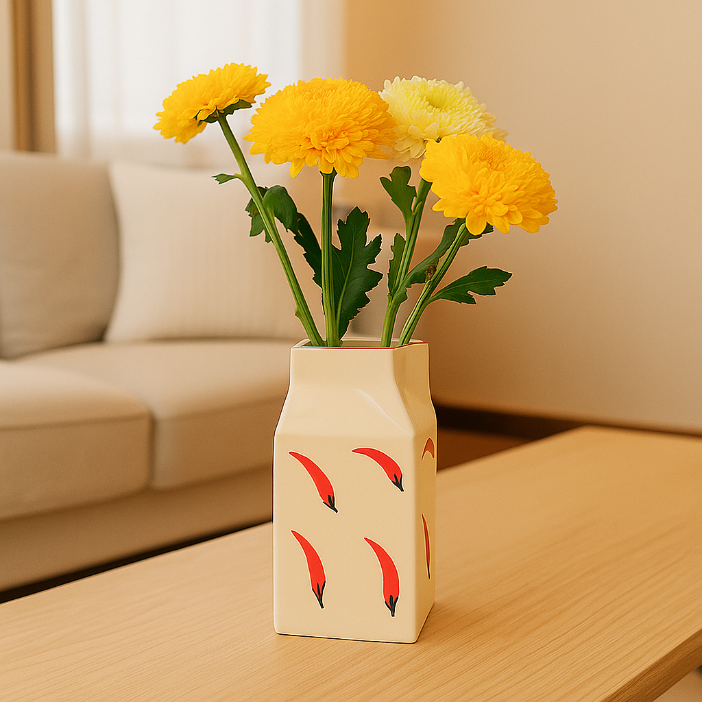 Flower Ceramic Vase - Chilli Milk Jug