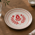 Cute Dessert Plate -  Anar Bloom (Red)