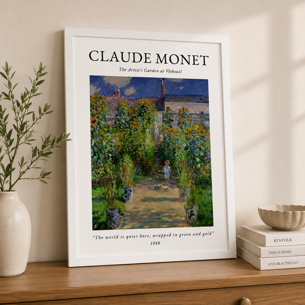 Wall Art Poster - Claude Monet  Artists Garden