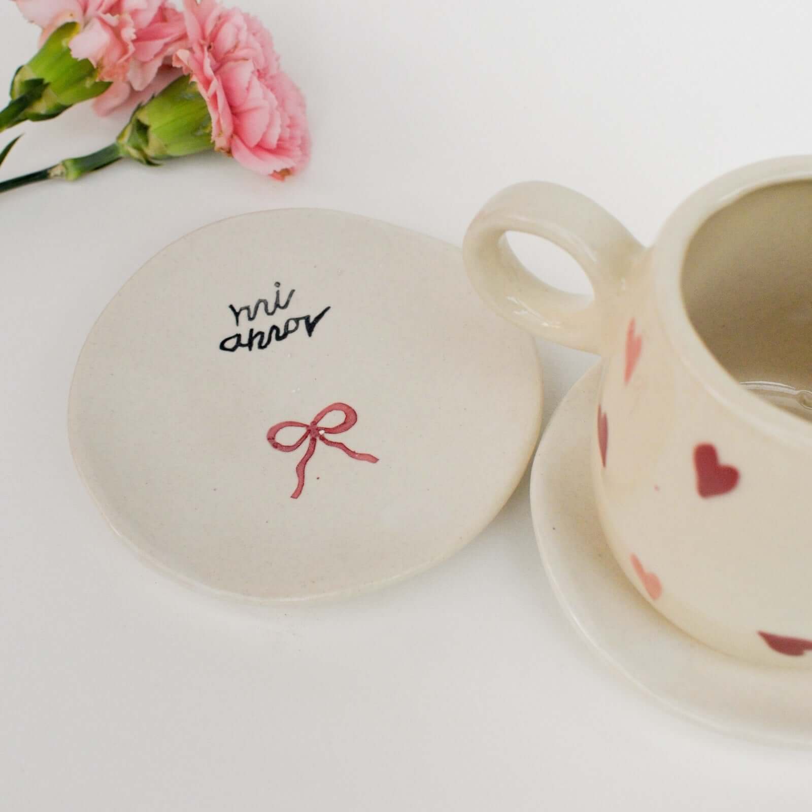 mi amor ceramic coasters set