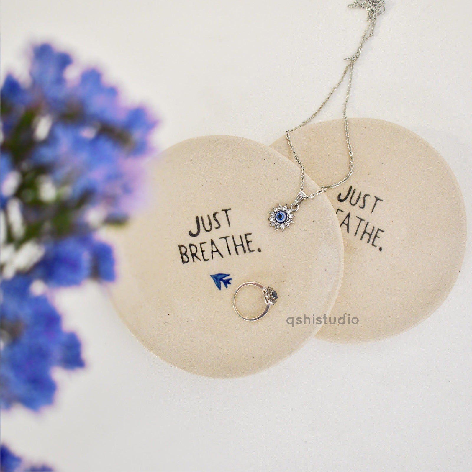 Ceramic Tea Coasters - Just Breathe