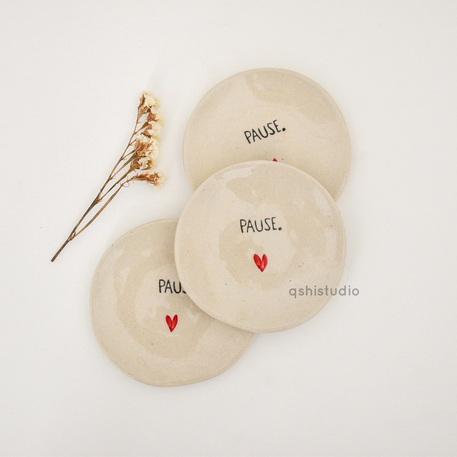 Ceramic Table Coasters - Pause (Set of 2)