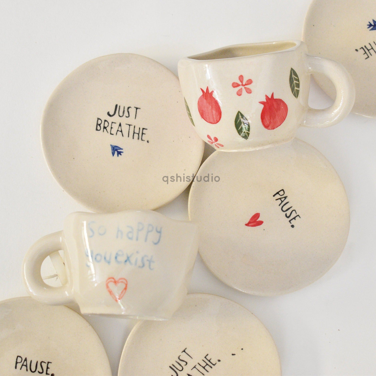 Ceramic Table Coasters - Pause (Set of 2)