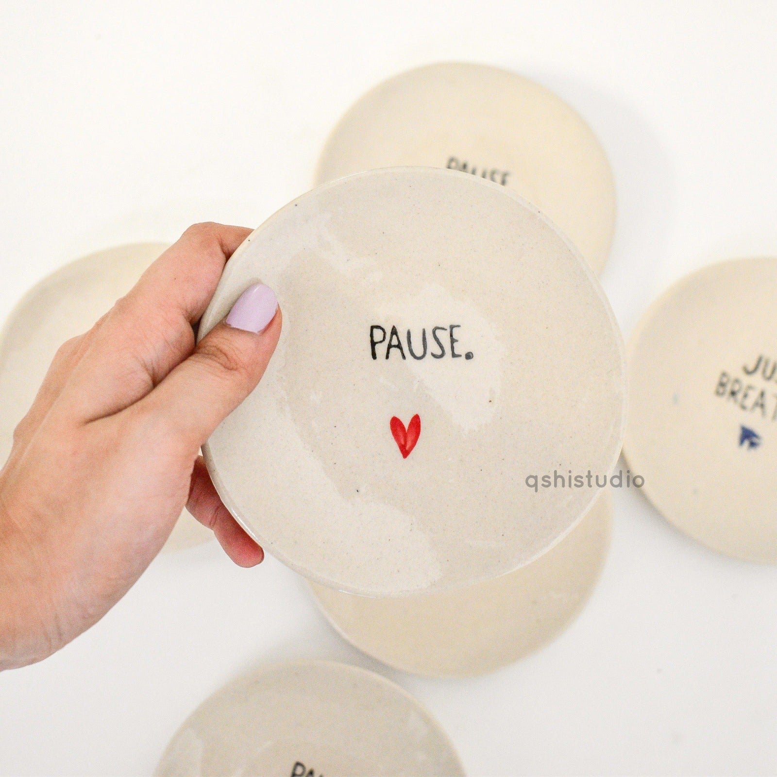 Ceramic Table Coasters - Pause + Breathe