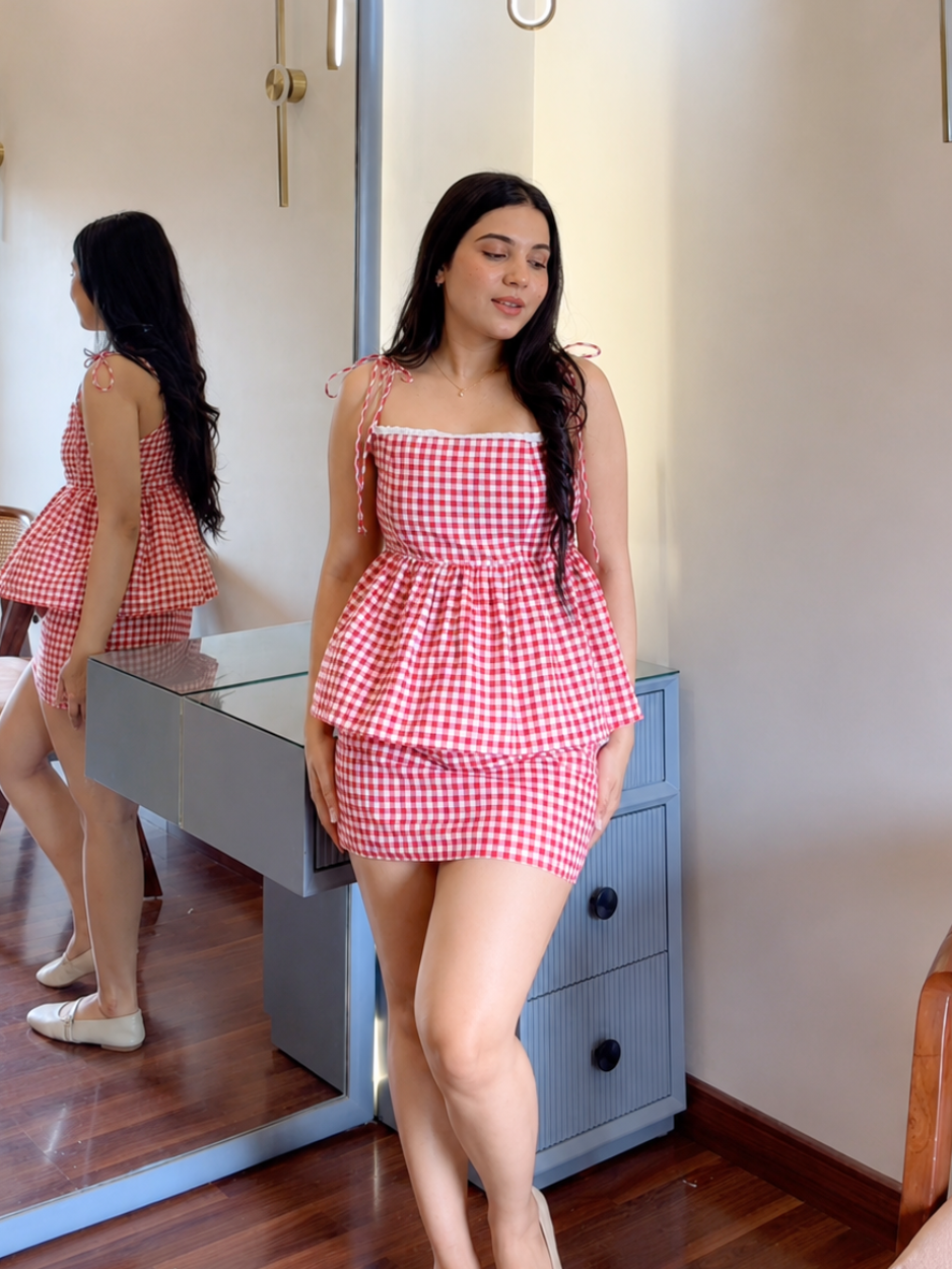 Gingham Lace Sunday Co-ord Set