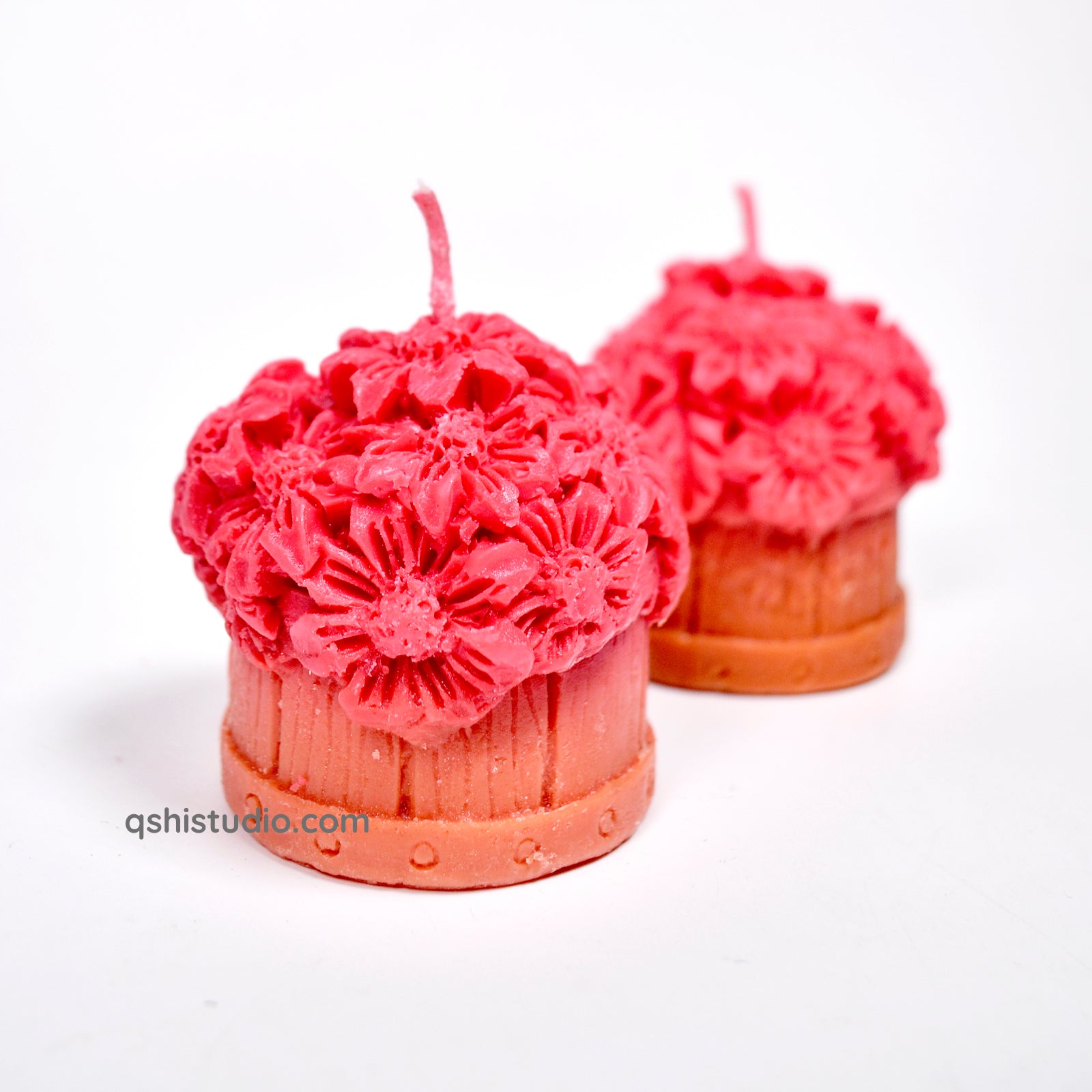 Cute Candle - Flower Basket Set of 2