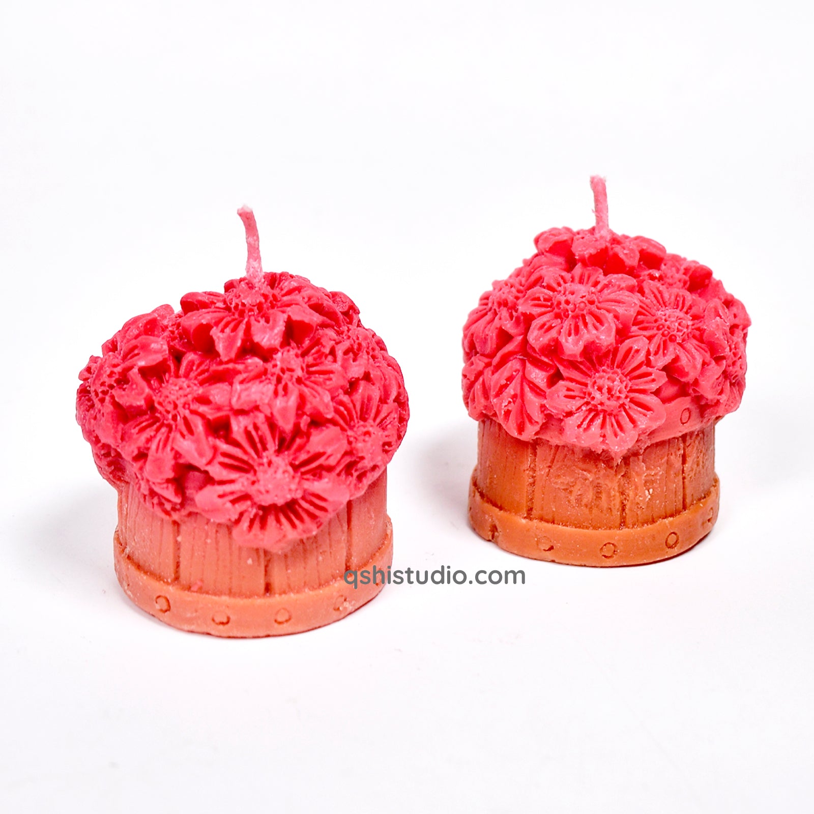 Cute Candle - Flower Basket Set of 2