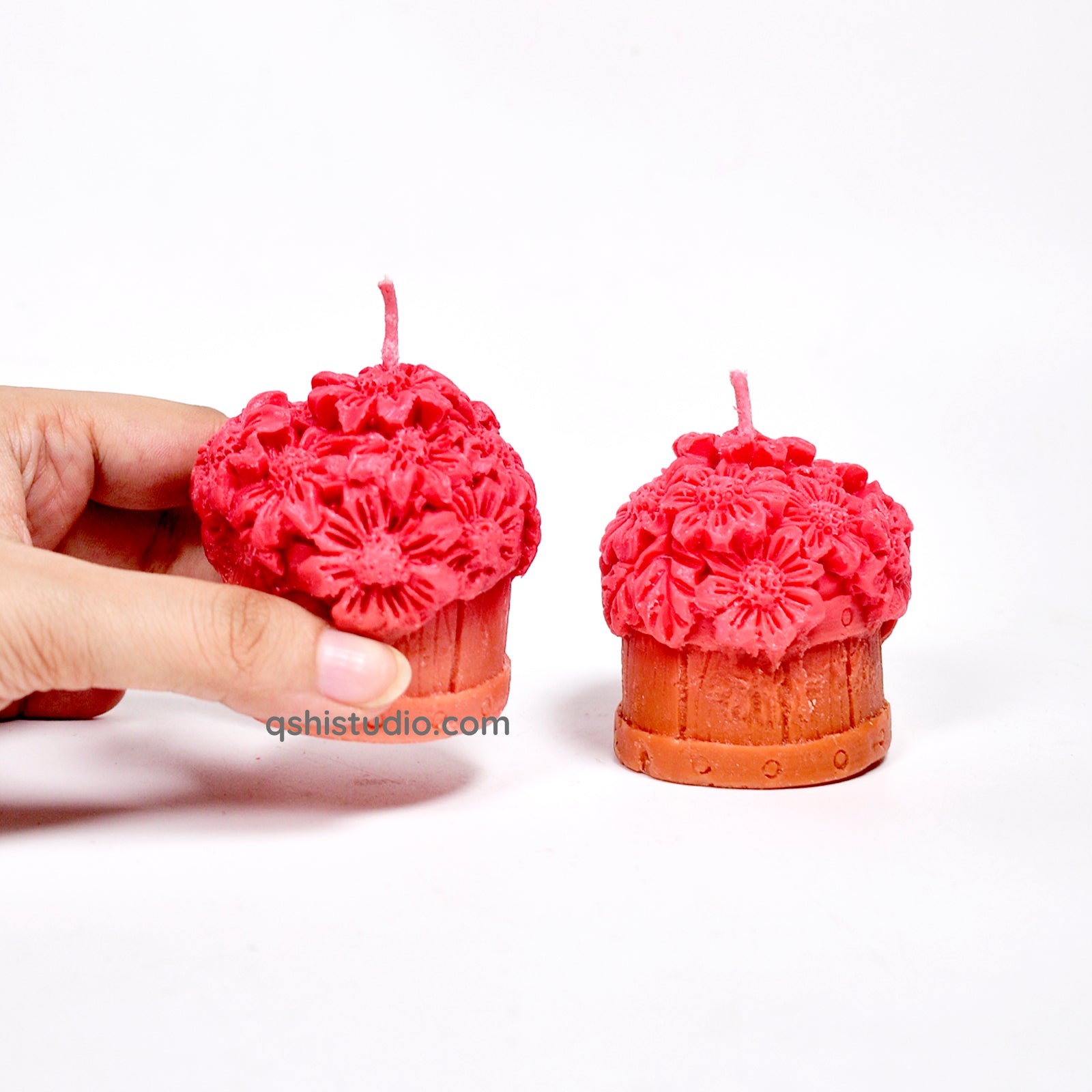 Cute Candle - Flower Basket Set of 2
