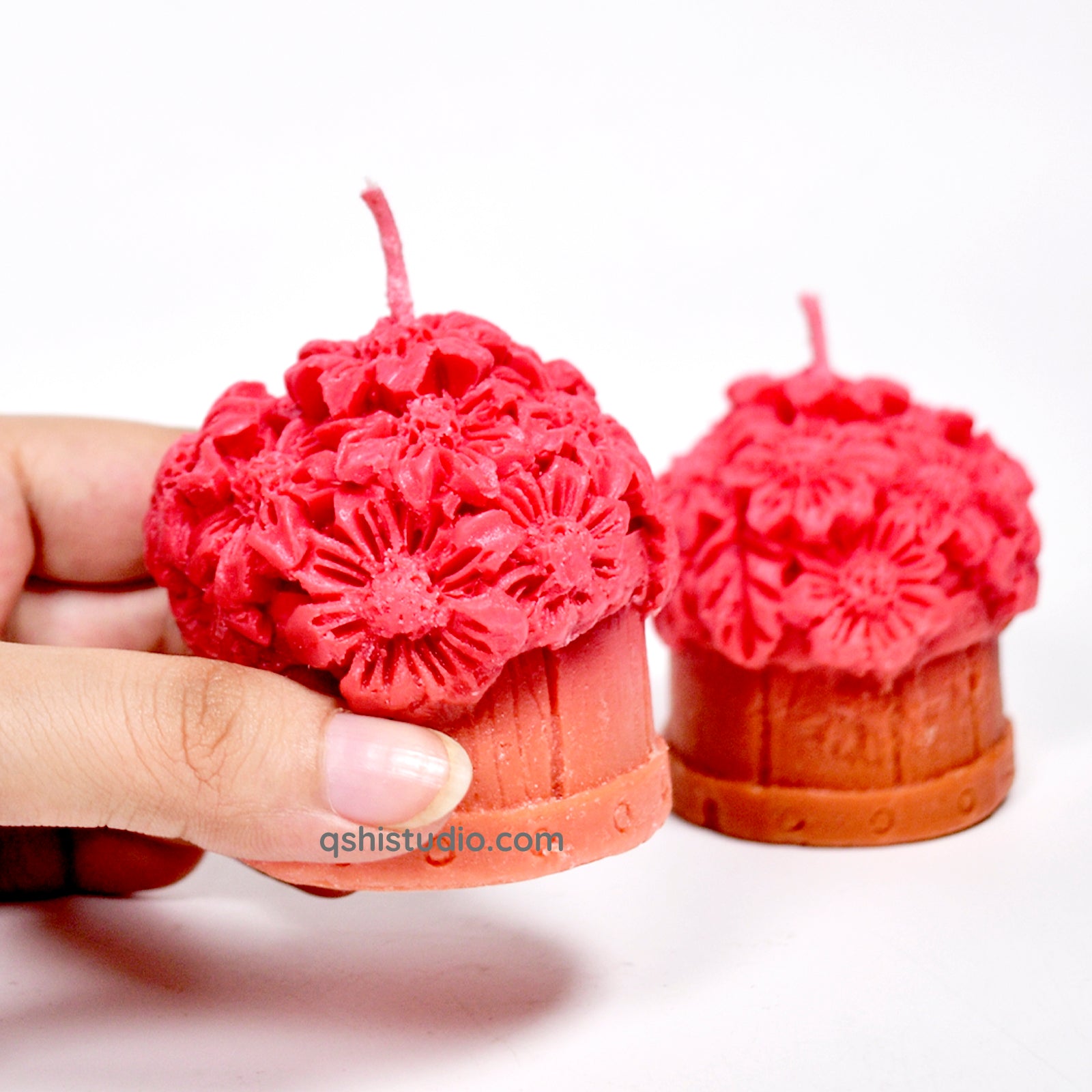 Cute Candle - Flower Basket Set of 2