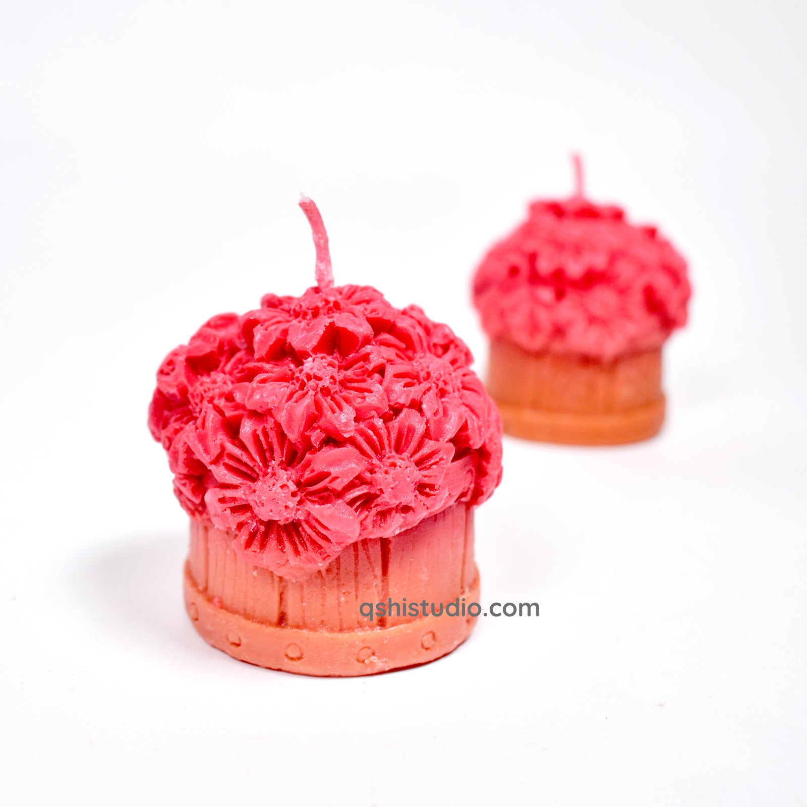 Cute Candle - Flower Basket Set of 2