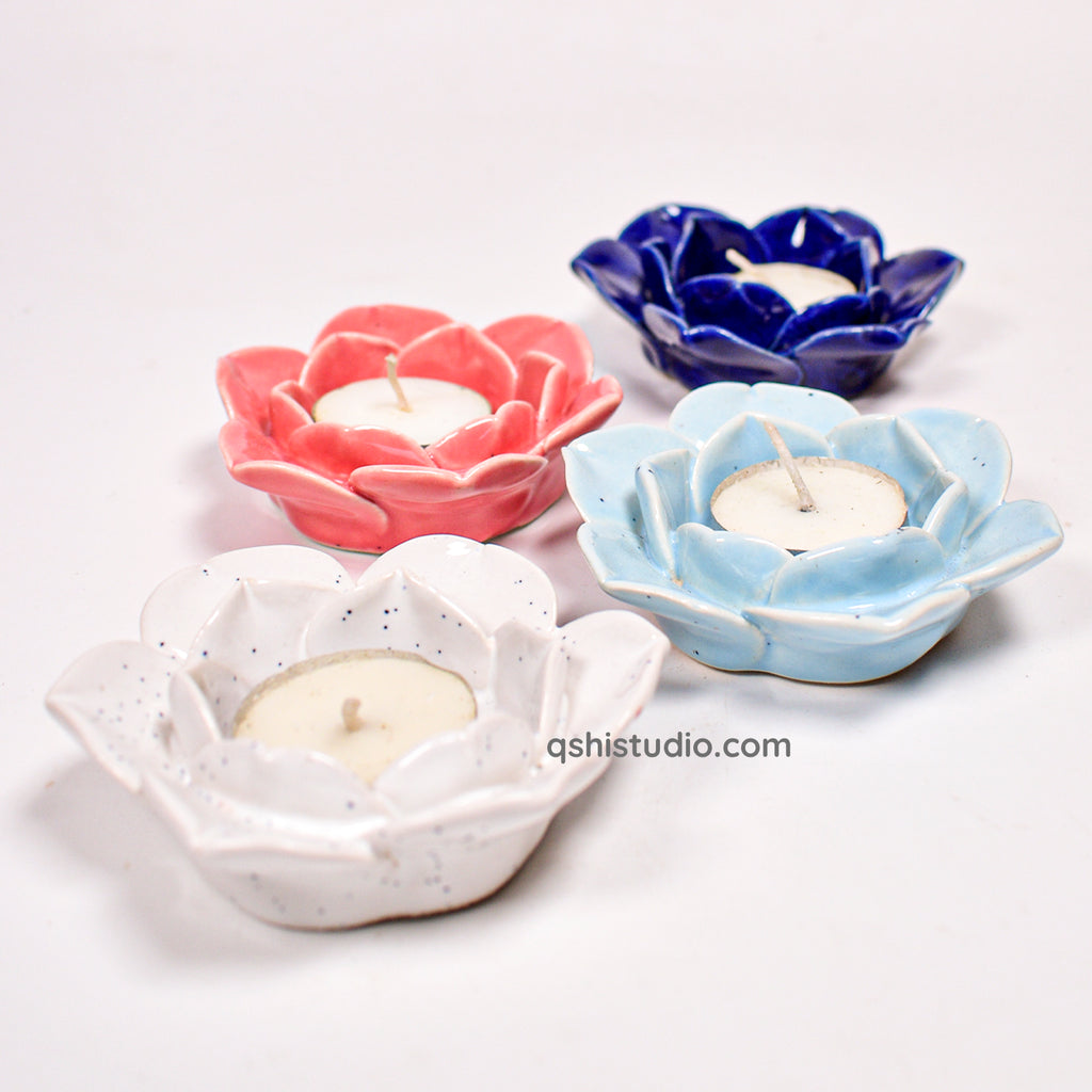 Diya Holder - Lotus Set of 4