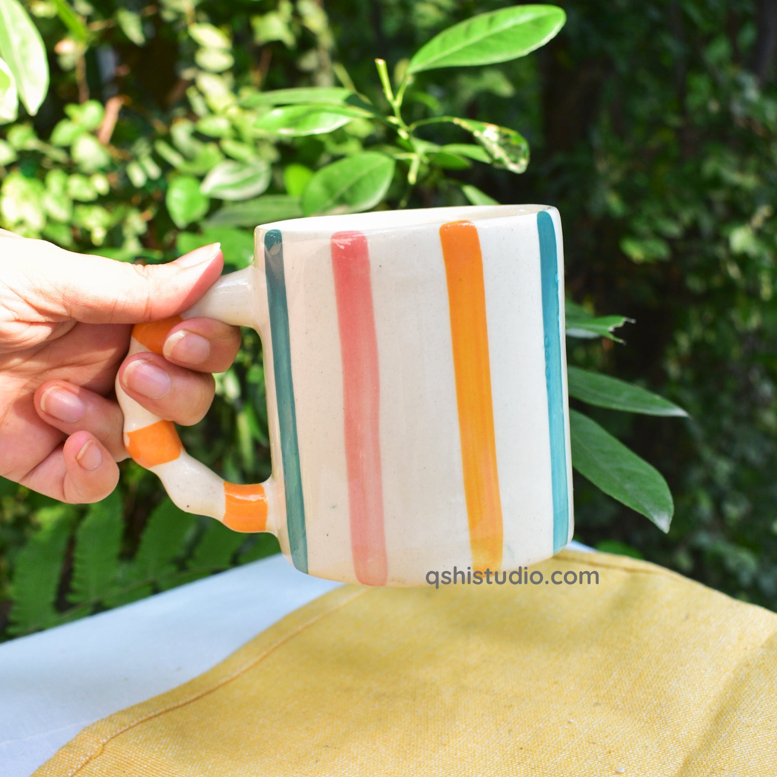 Ceramic Mug - Multi colored stripes