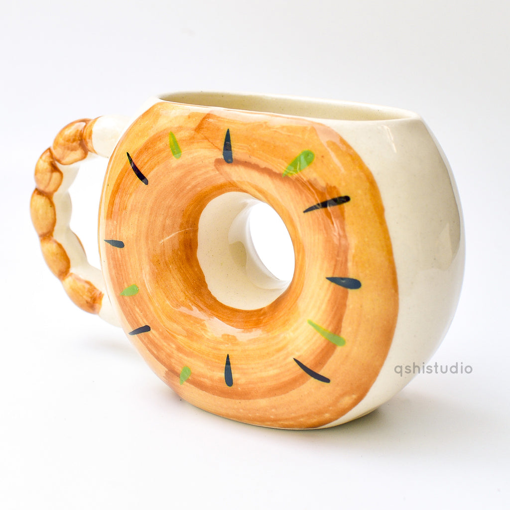 Cute Ceramic Cup - Donut Brown