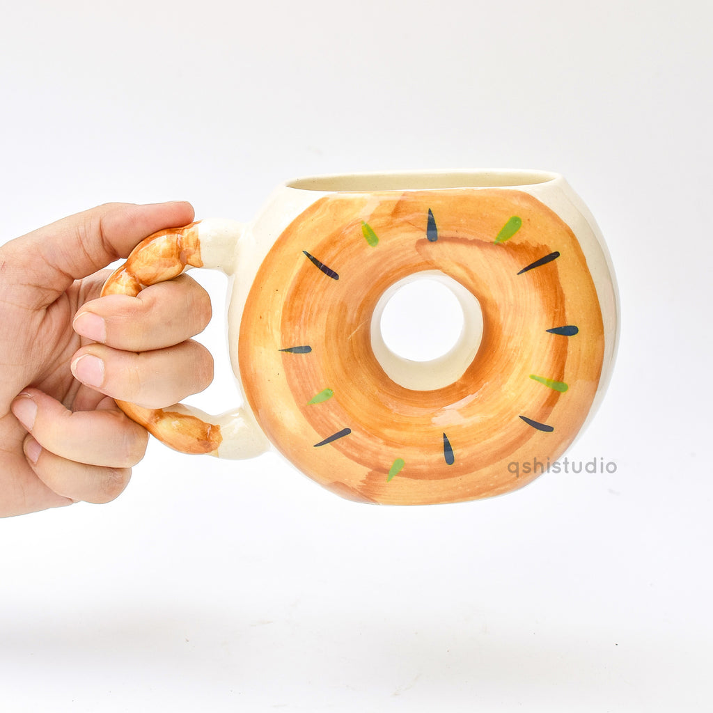 Cute Ceramic Cup - Donut Brown