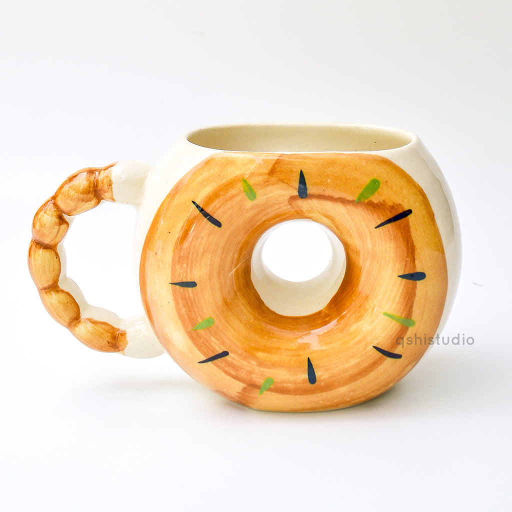 Cute Ceramic Cup - Donut Brown