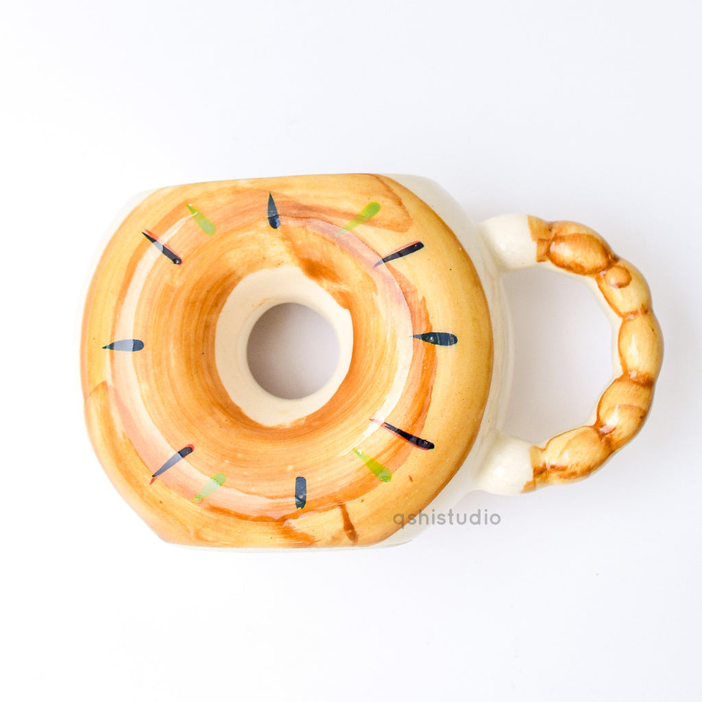 Cute Ceramic Cup - Donut Brown