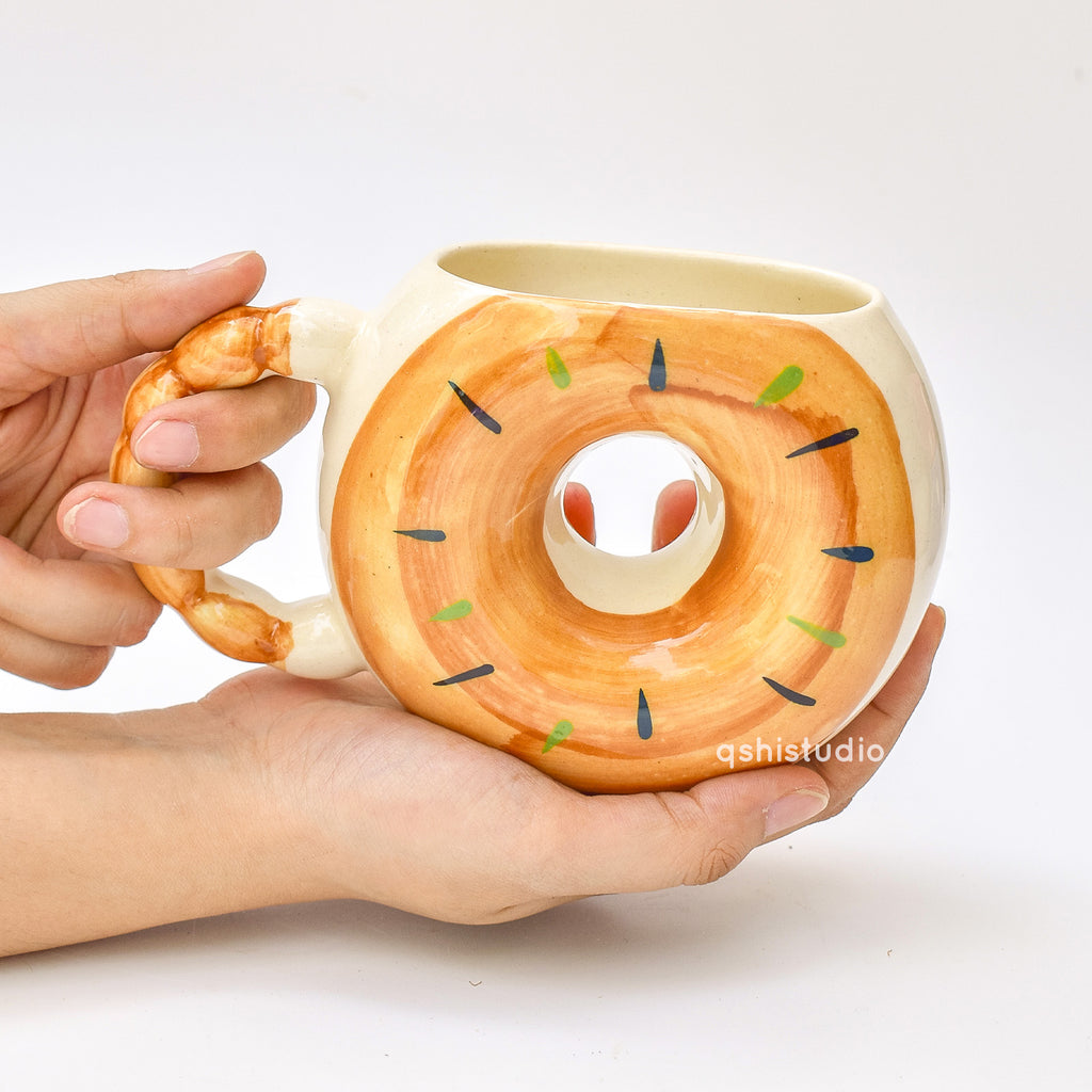 Cute Ceramic Cup - Donut Brown