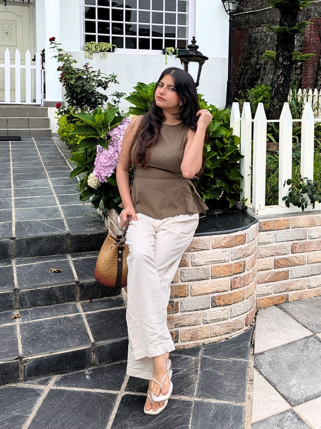 Sage Green Drawstring Top