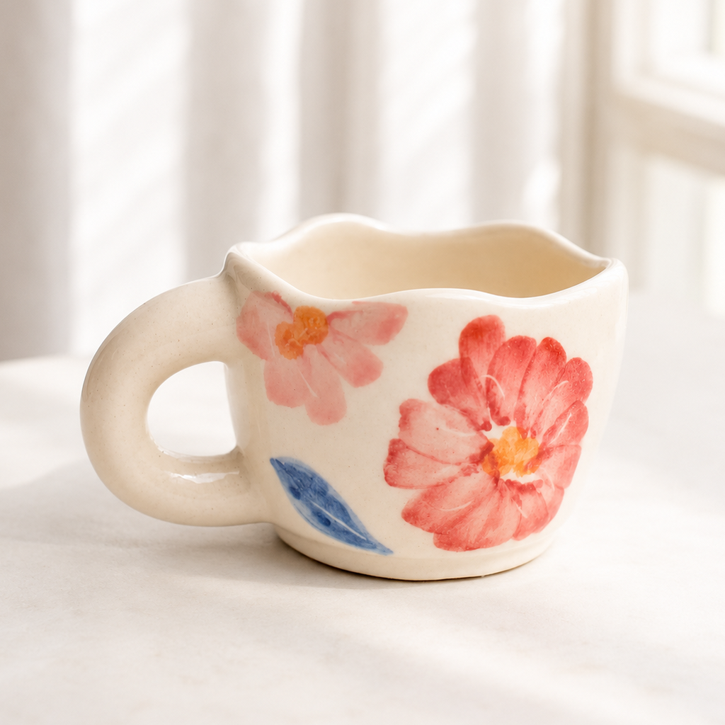 Ceramic cute mug - Floral Bloom