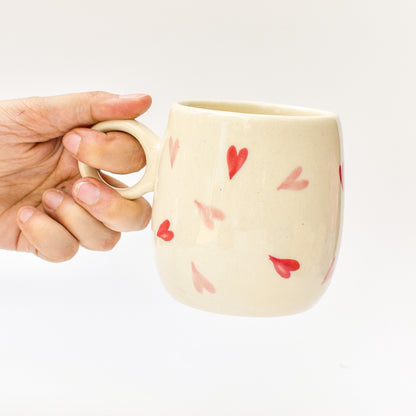 Handmade Ceramic Coffee Mugs - Twin Hearts