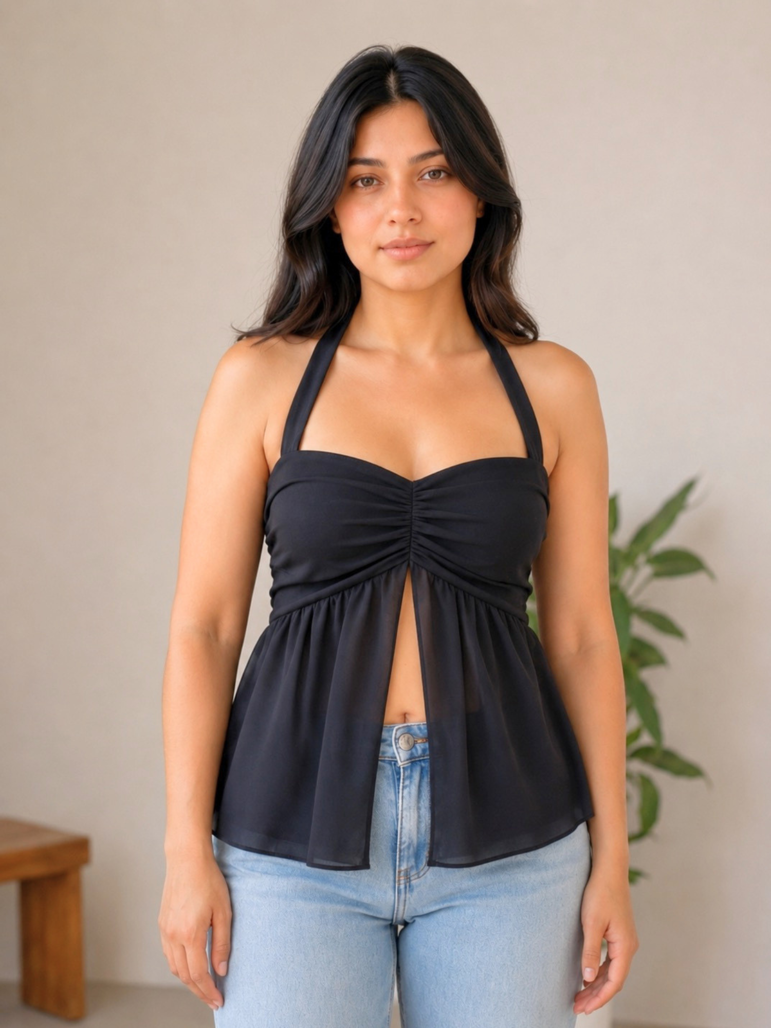 Black Halter top
