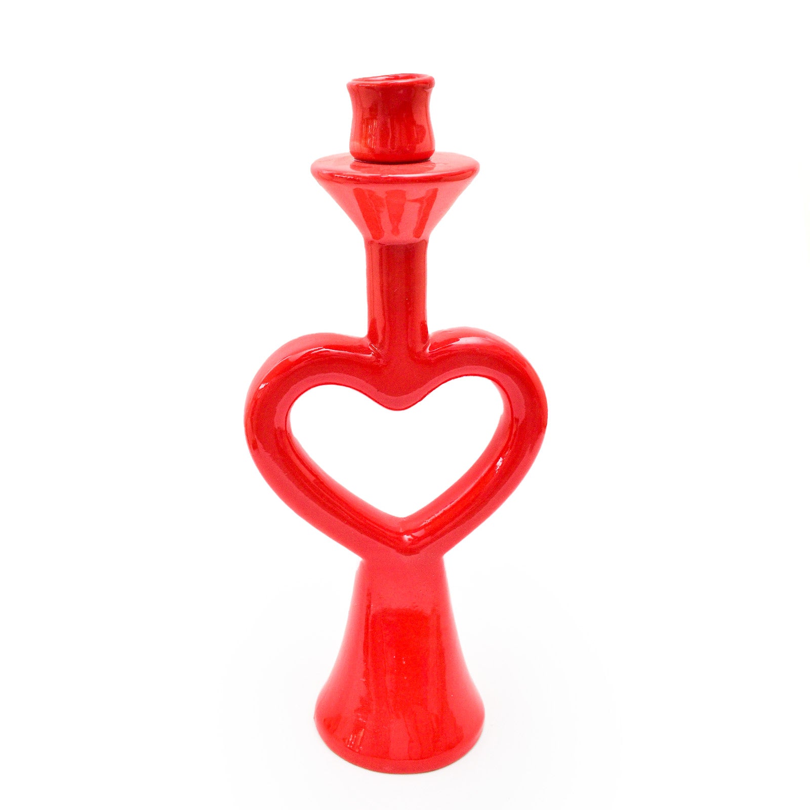 Ceramic Candle Stand - Red Heart