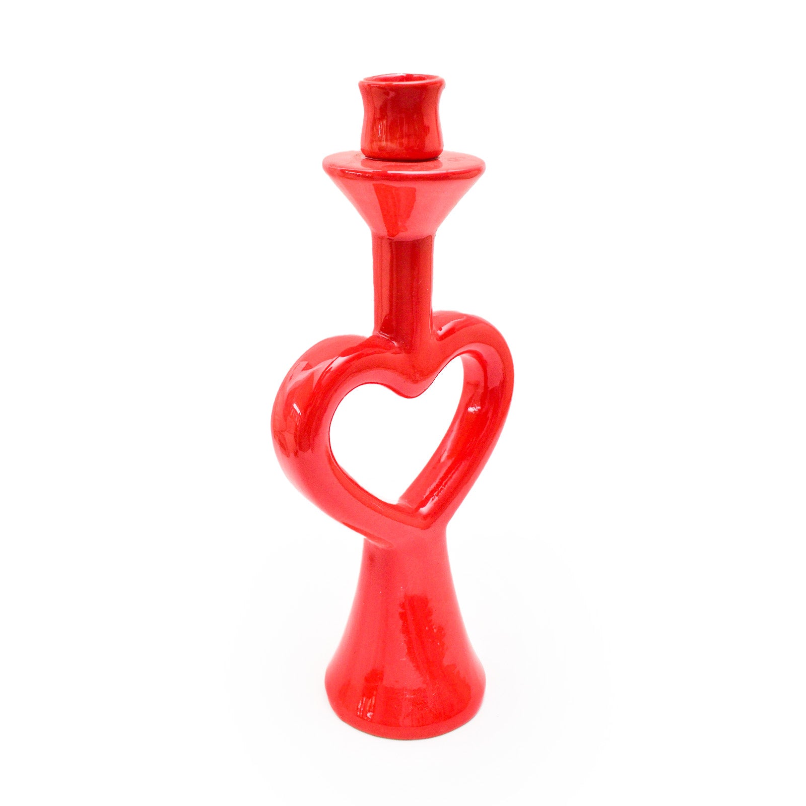 Ceramic Candle Stand - Red Heart