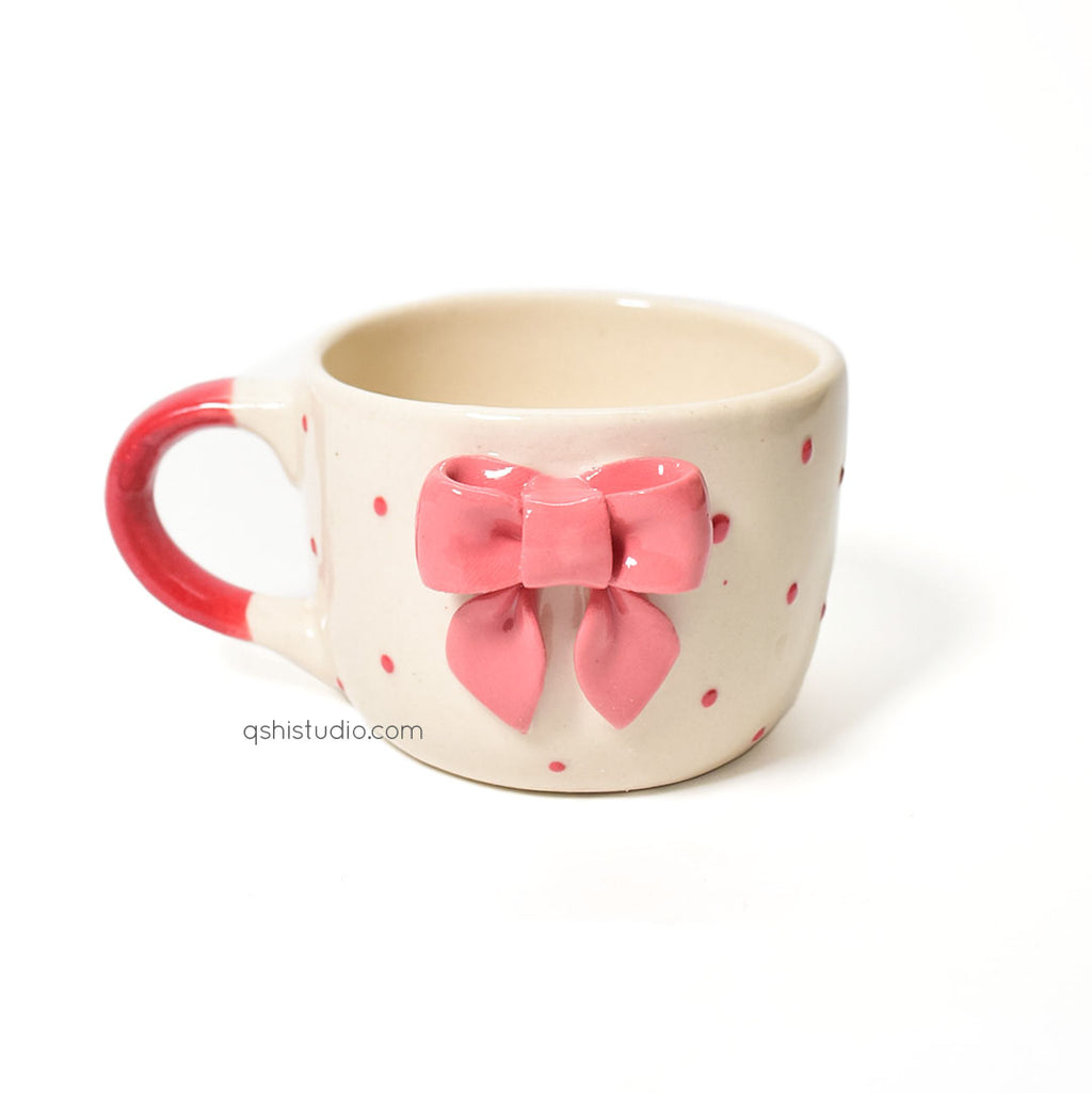 Ceramic Coffee Mug - Small Dotty Bow