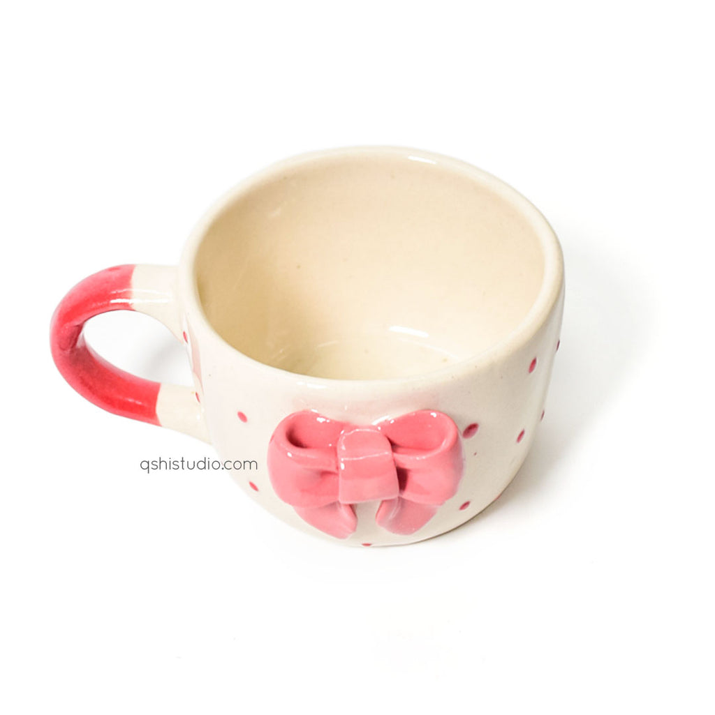 Ceramic Coffee Mug - Small Dotty Bow