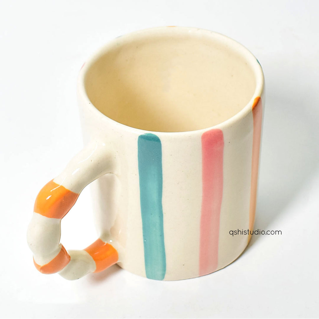 Ceramic Mug - Multi colored stripes