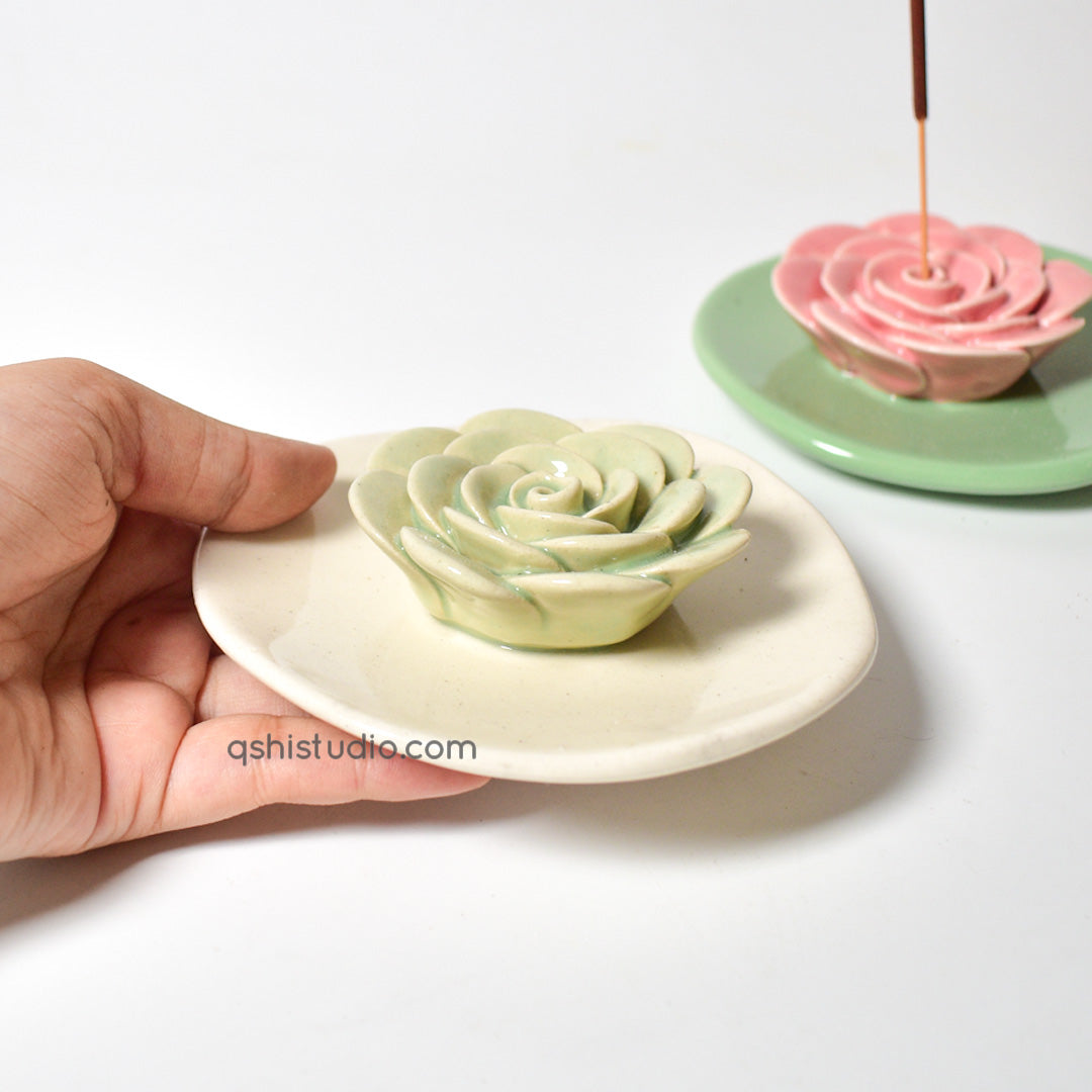 Agarbatti stand - Green Rose