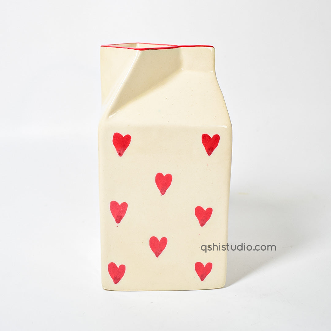 Flower Ceramic Vase - Heart Milk Jug