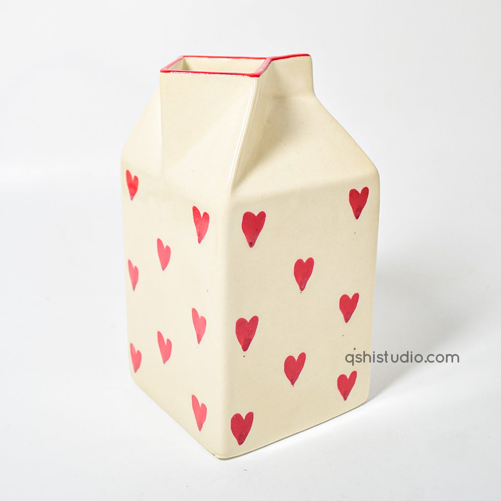 Flower Ceramic Vase - Heart Milk Jug