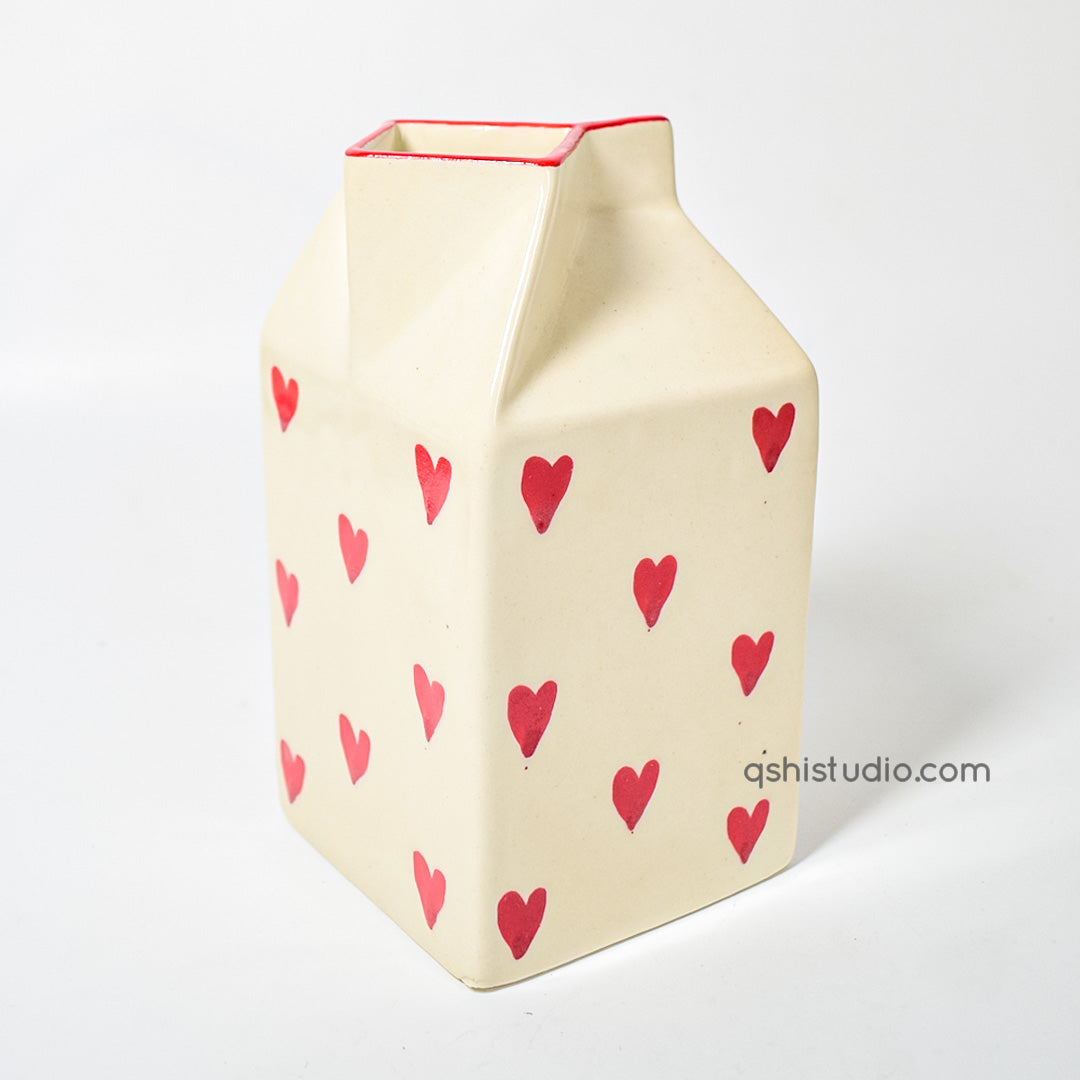 Flower Ceramic Vase - Heart Milk Jug