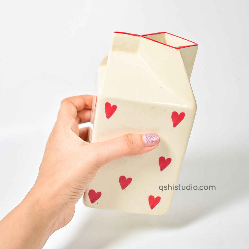 Flower Ceramic Vase - Heart Milk Jug