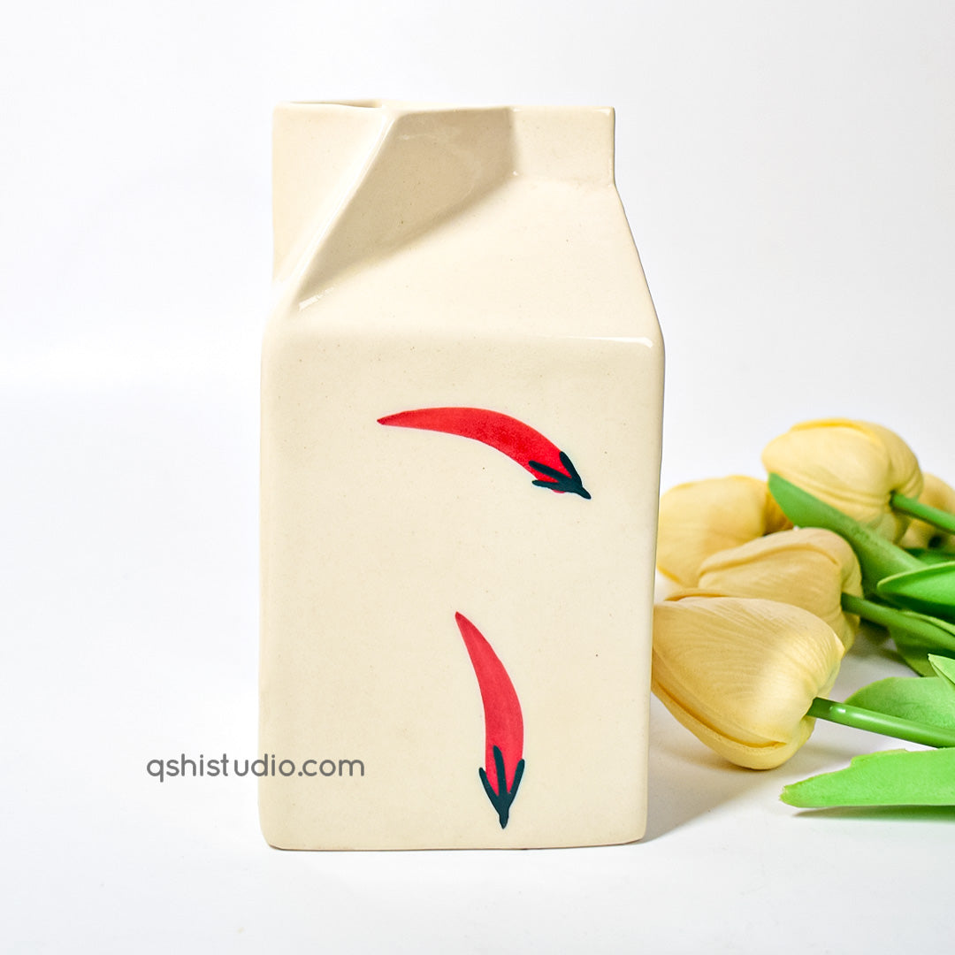 Flower Ceramic Vase - Chilli Milk Jug
