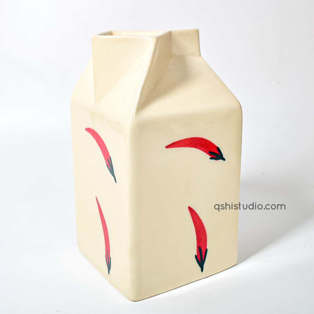 Flower Ceramic Vase - Chilli Milk Jug