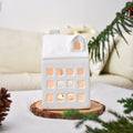 Ceramic Tealight\Dhoop light holder  - White Mansion