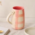 Ceramic Jug - Daisy Check Pink