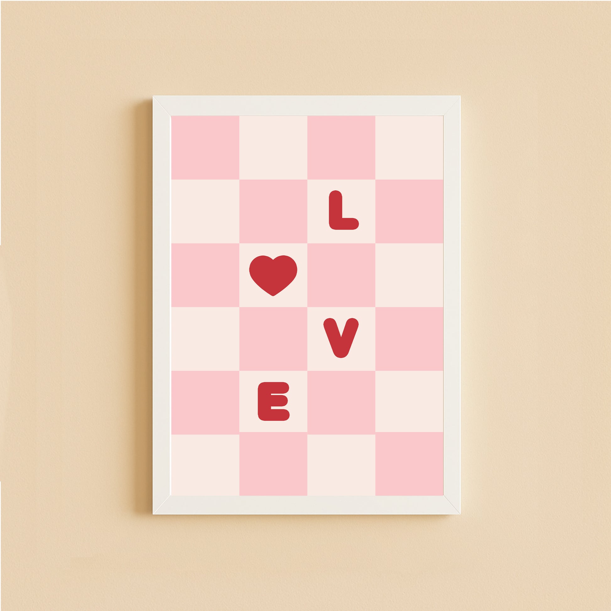 LOVE Poster – Red Heart & Letter Art Print