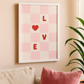 LOVE Poster – Red Heart & Letter Art Print