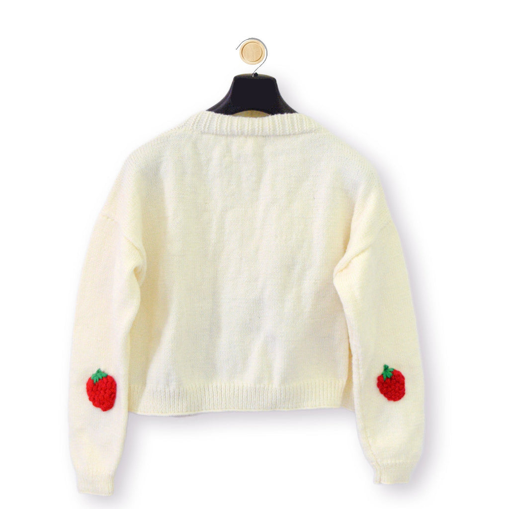 Oversized Hand Knitted Sweater - Strawberry