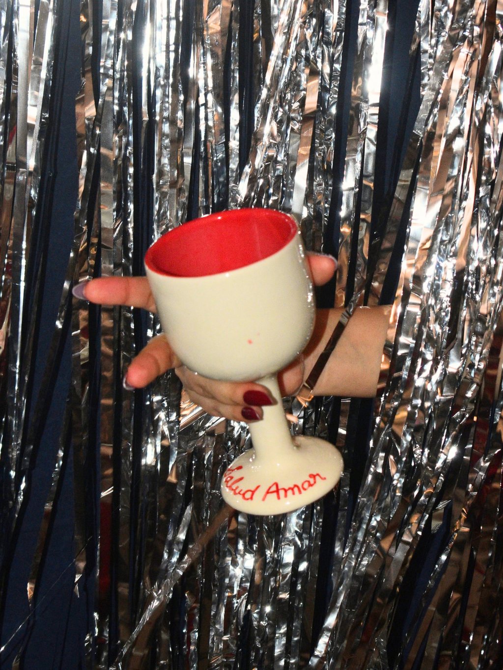 Ceramic Wine Glass - Salud Amor