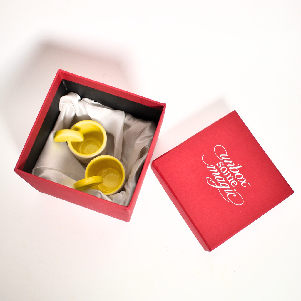 Ceramic Shot Glass giftbox - Yellow Lemon Set of 2