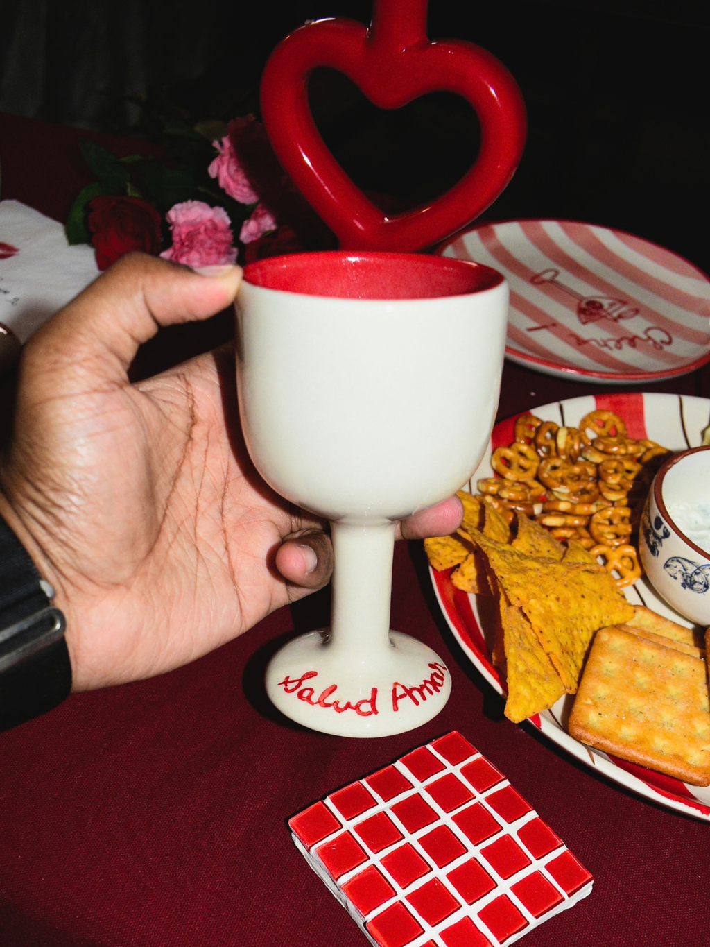 Ceramic Wine Glass - Salud Amor