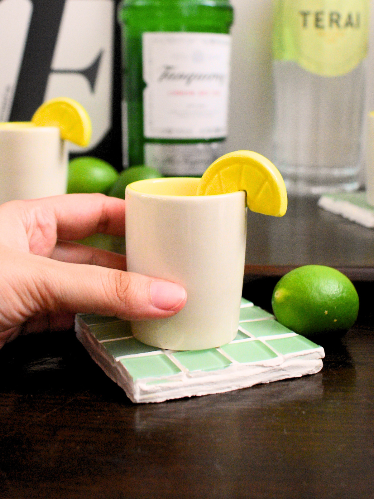 Ceramic Shot Glass giftbox - Yellow Lemon Set of 2