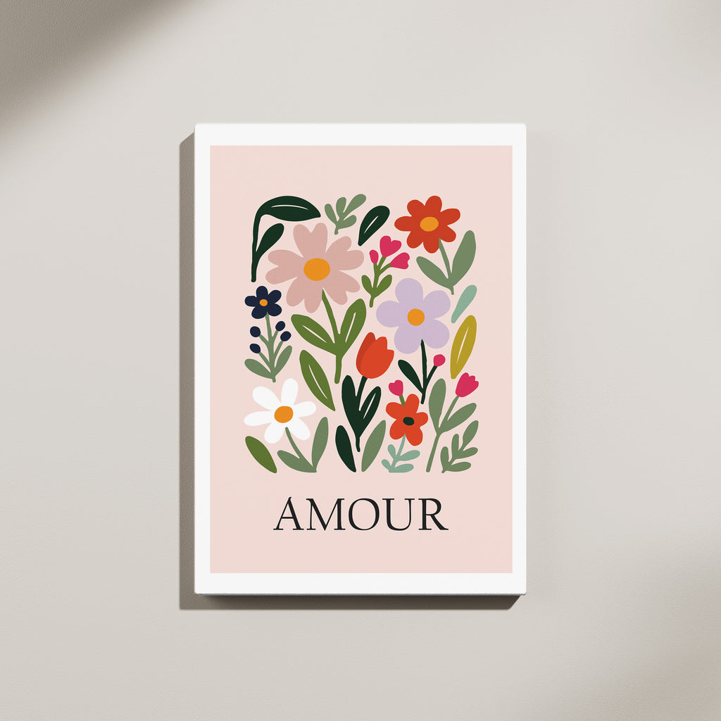 Amour Floral Poster – Aesthetic Flower Wall Art for Home Décor