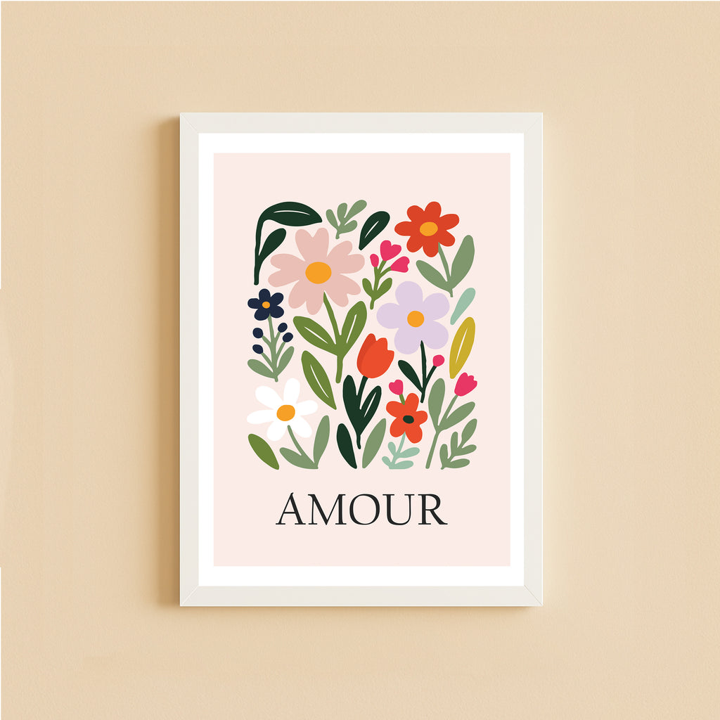 Amour Floral Poster – Aesthetic Flower Wall Art for Home Décor
