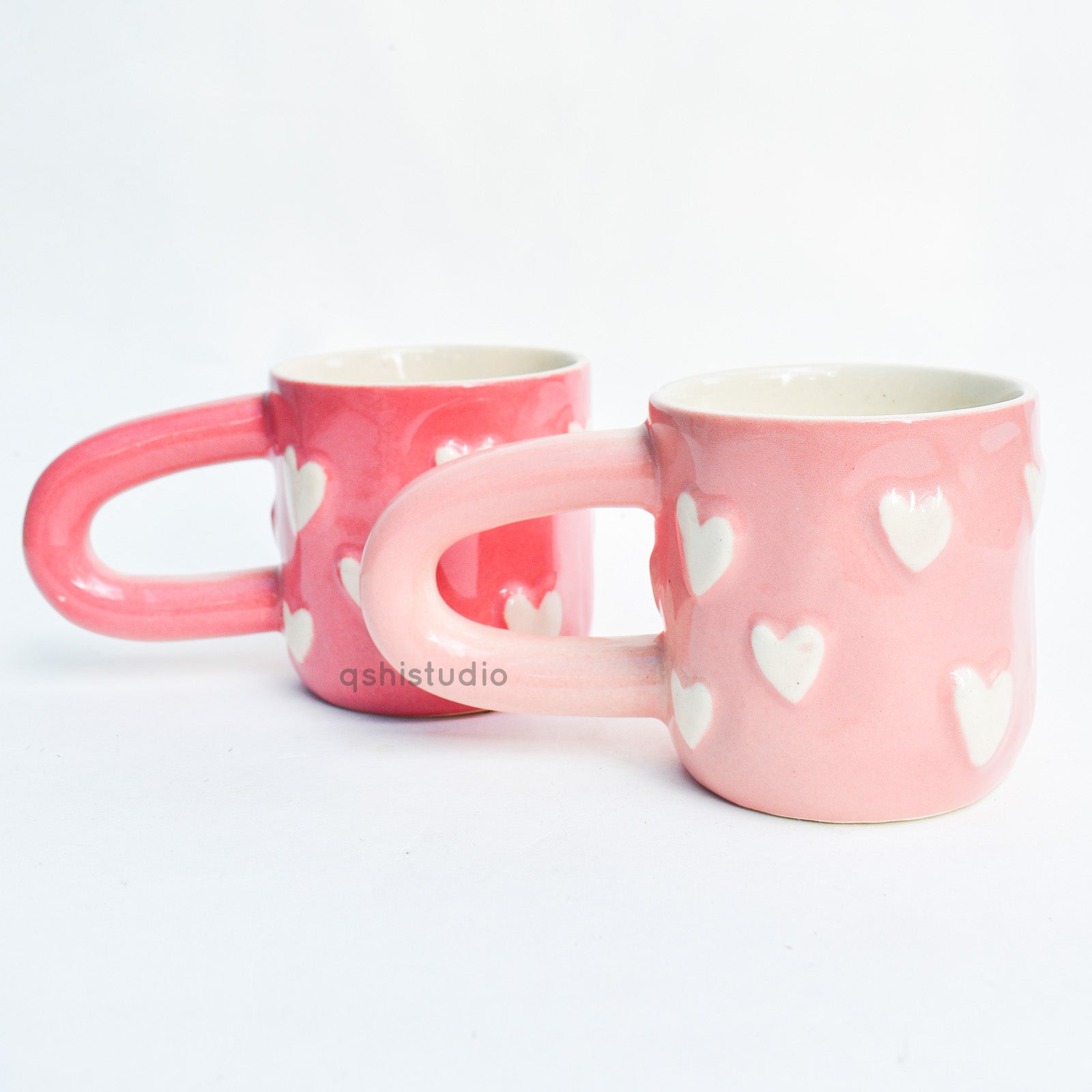 Romantic Ceramic Mug - Pink Cupid Heart