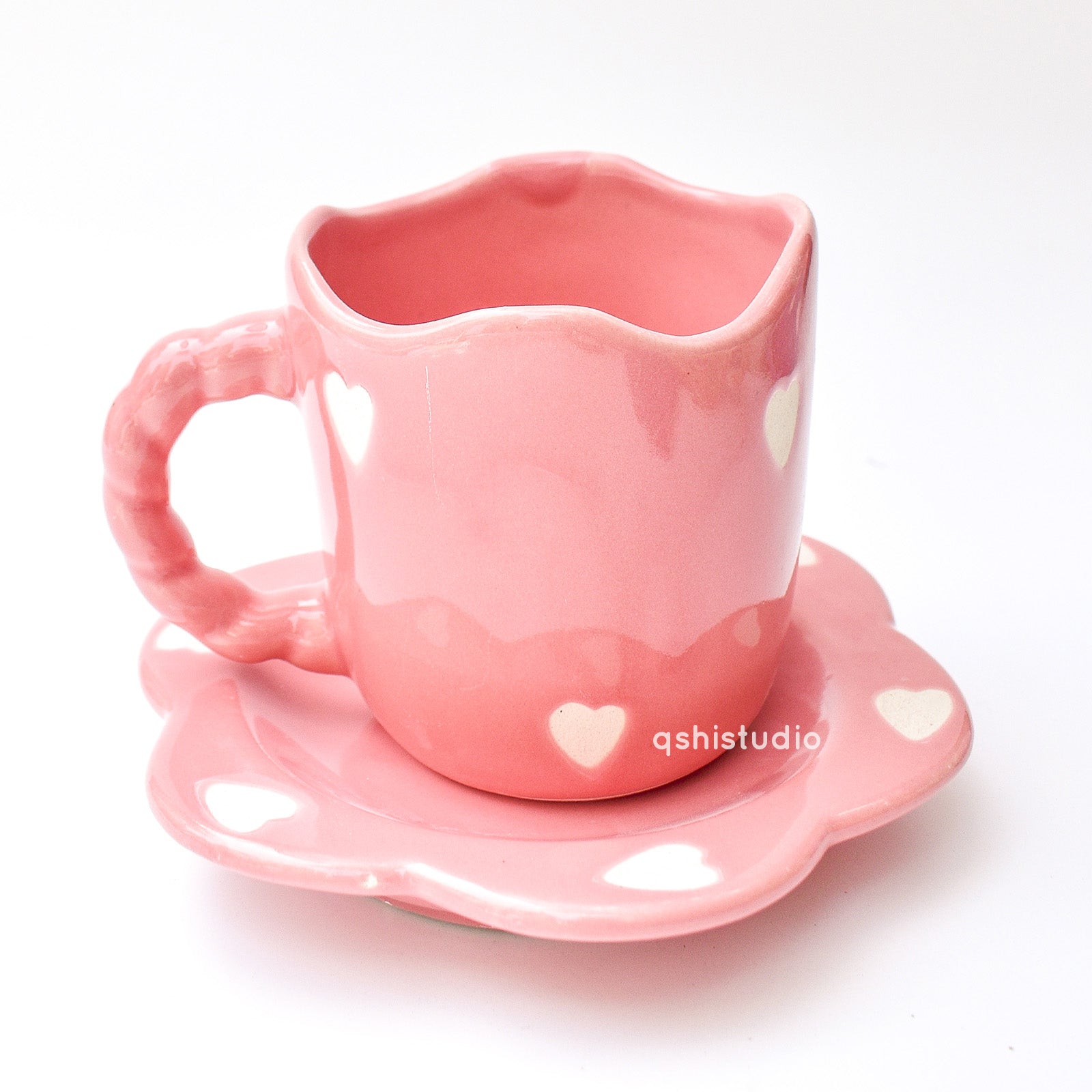 Pink Love Tea Cup & Coaster Set